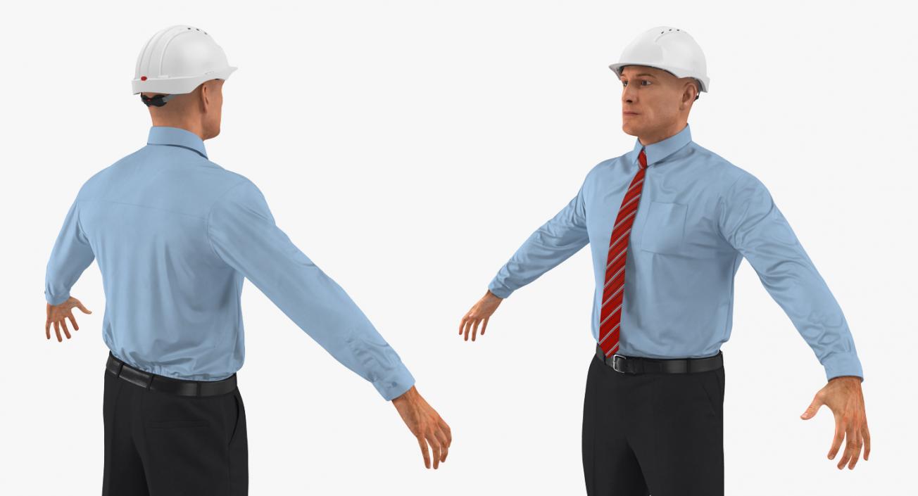 3D model Construction Engineer in Hardhat  Rigged