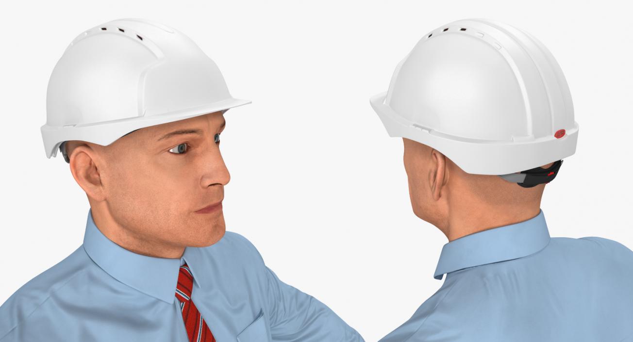 3D model Construction Engineer in Hardhat  Rigged