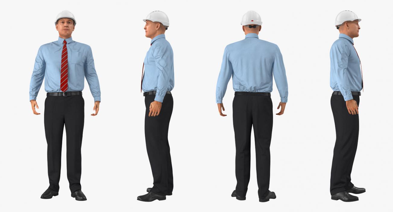 3D model Construction Engineer in Hardhat  Rigged