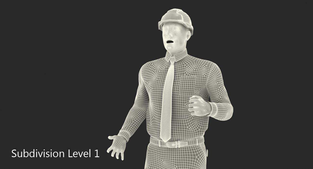 3D model Construction Engineer in Hardhat  Rigged