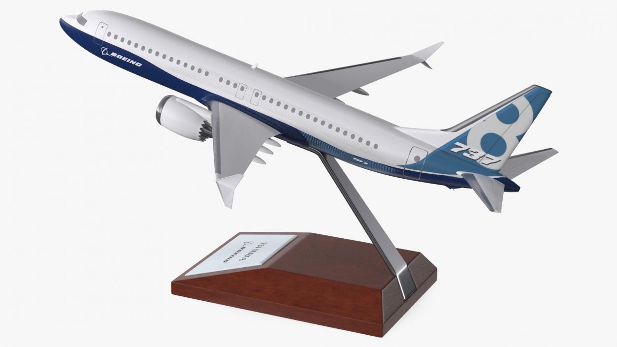 Boeing 737 Max 8 Scale Model with Stand 3D model