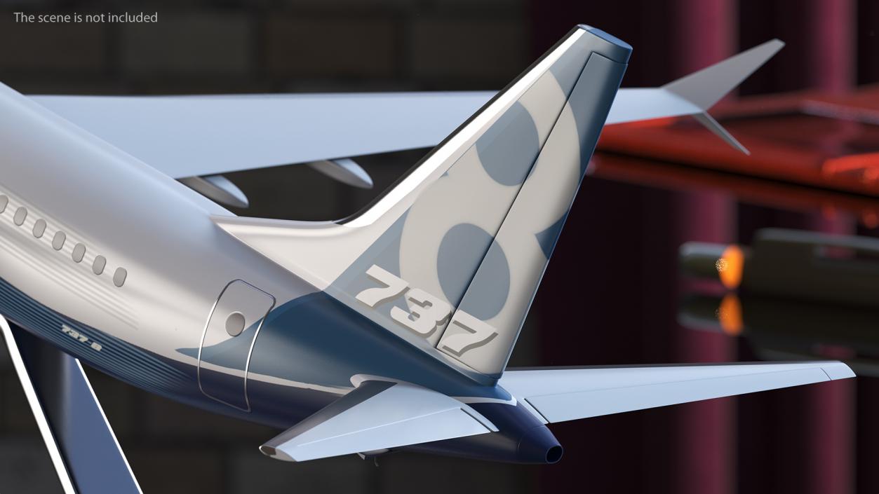 Boeing 737 Max 8 Scale Model with Stand 3D model