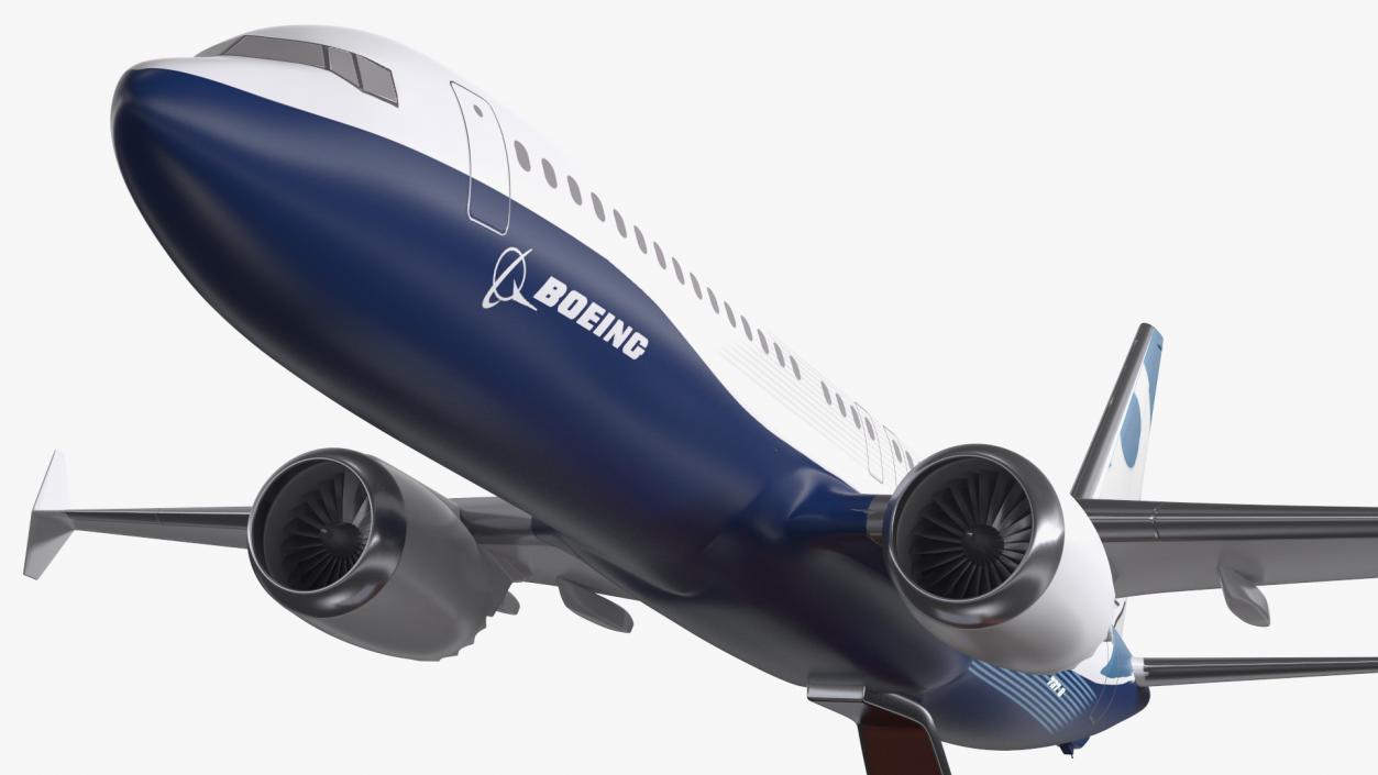 Boeing 737 Max 8 Scale Model with Stand 3D model