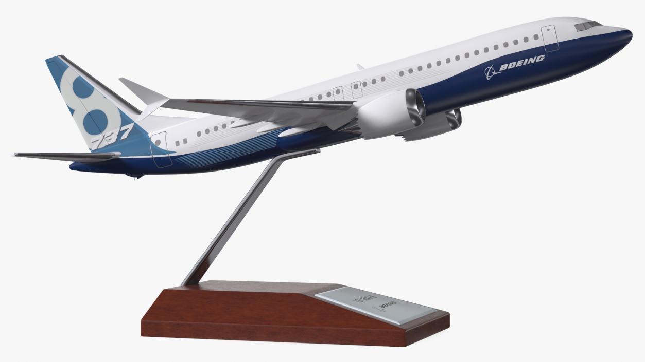 Boeing 737 Max 8 Scale Model with Stand 3D model