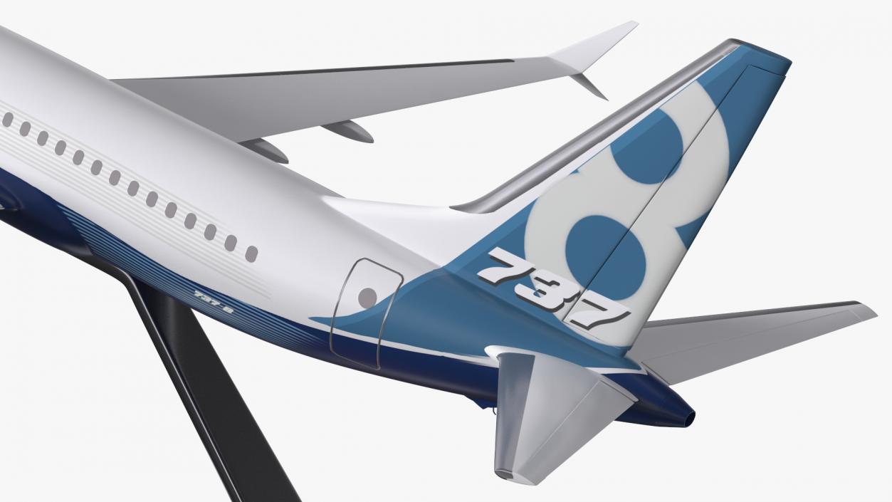 Boeing 737 Max 8 Scale Model with Stand 3D model