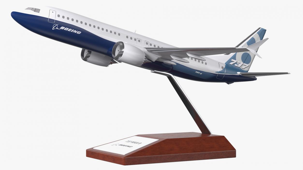 Boeing 737 Max 8 Scale Model with Stand 3D model