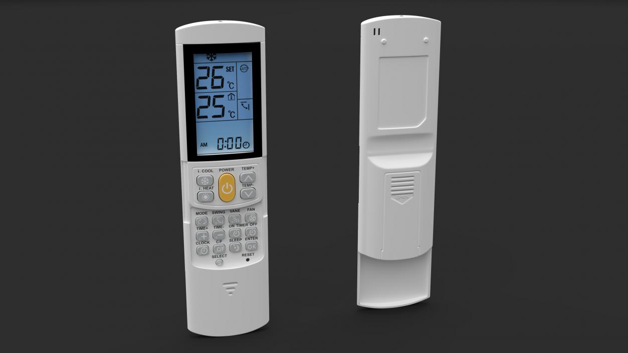 3D Air Conditioner Remote Control White Lights On 2 model