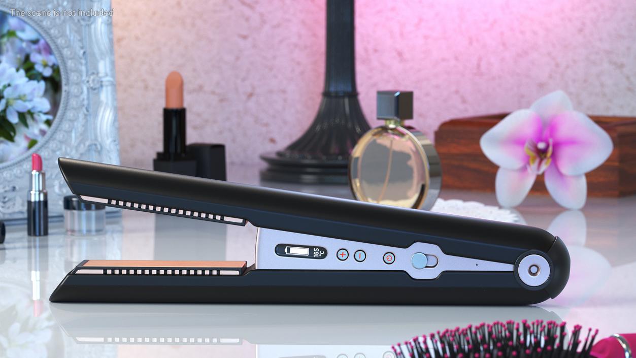 3D Hair Straightener Black model