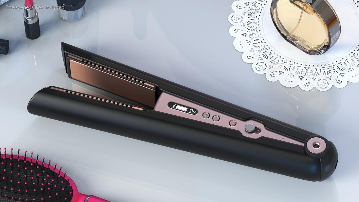 3D Hair Straightener Black model