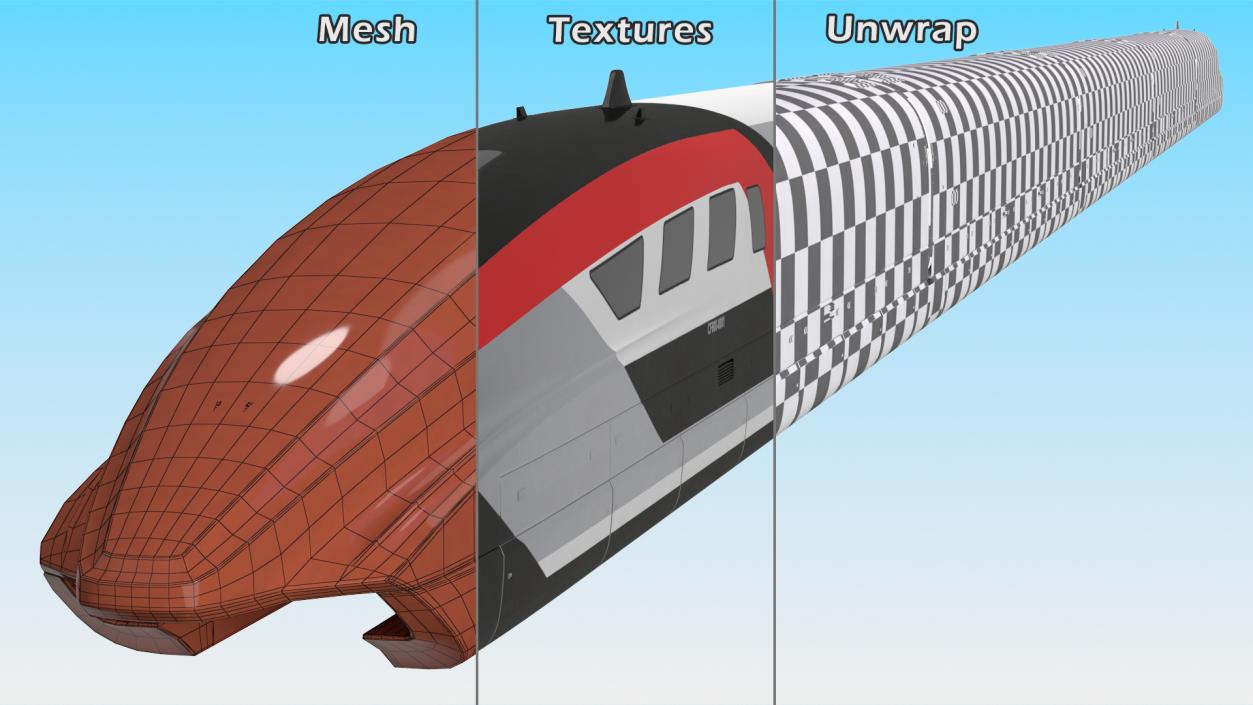 3D Maglev Train Red