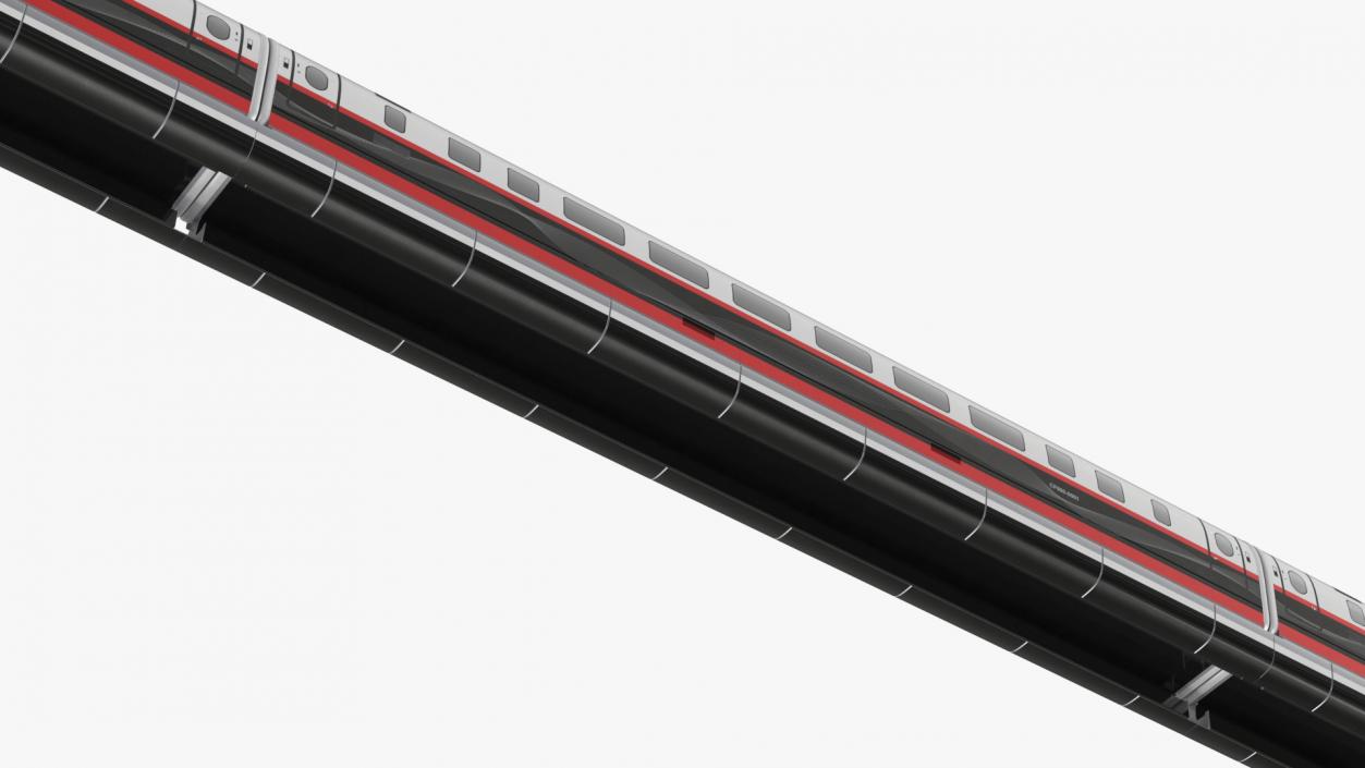 3D Maglev Train Red