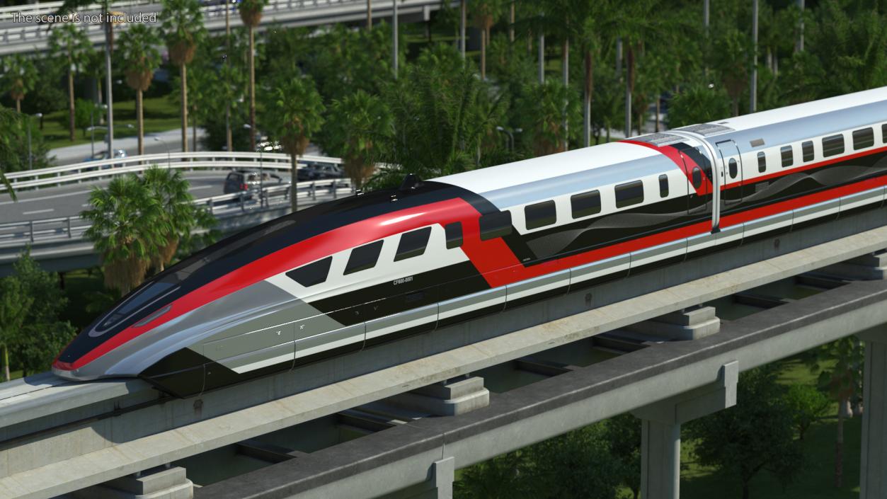 3D Maglev Train Red