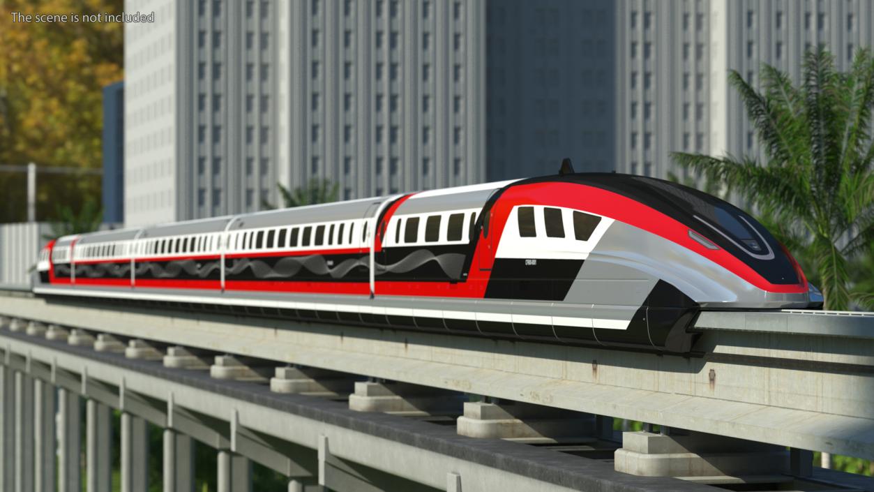 3D Maglev Train Red