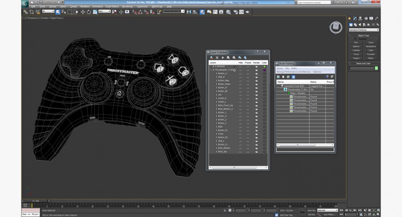 Thrustmaster T Wireless Video Game Gamepad Controller Black 3D model