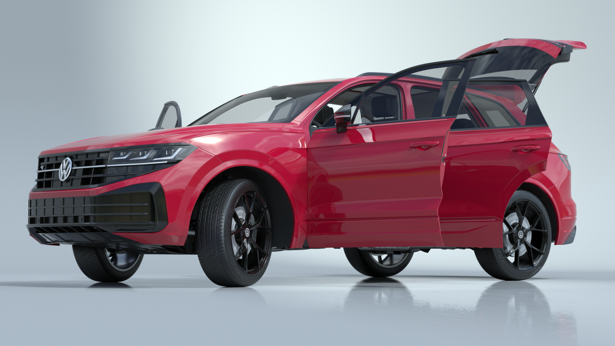 Volkswagen Touareg 2024 Red Rigged 3D model