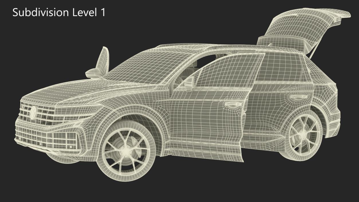 Volkswagen Touareg 2024 Red Rigged 3D model