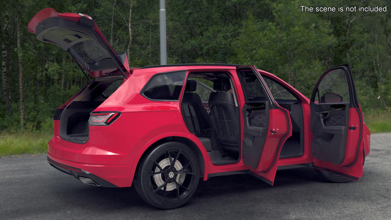 Volkswagen Touareg 2024 Red Rigged 3D model