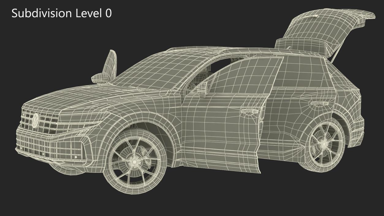 Volkswagen Touareg 2024 Red Rigged 3D model