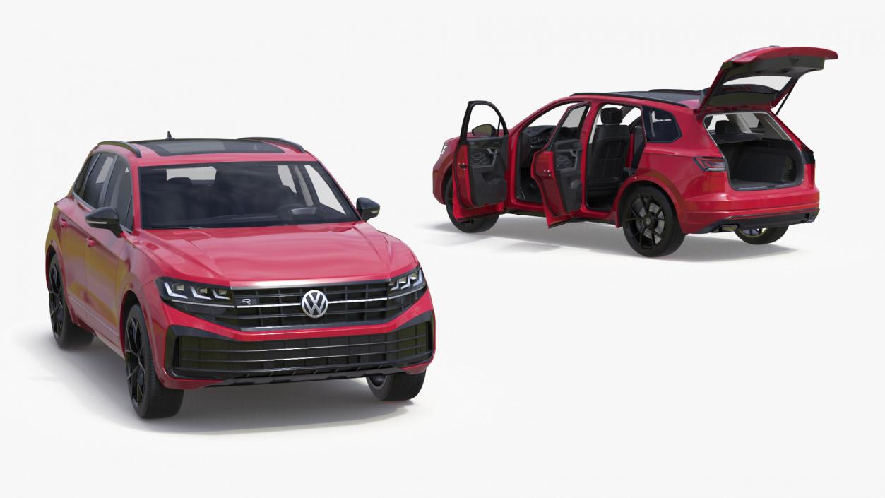 Volkswagen Touareg 2024 Red Rigged 3D model