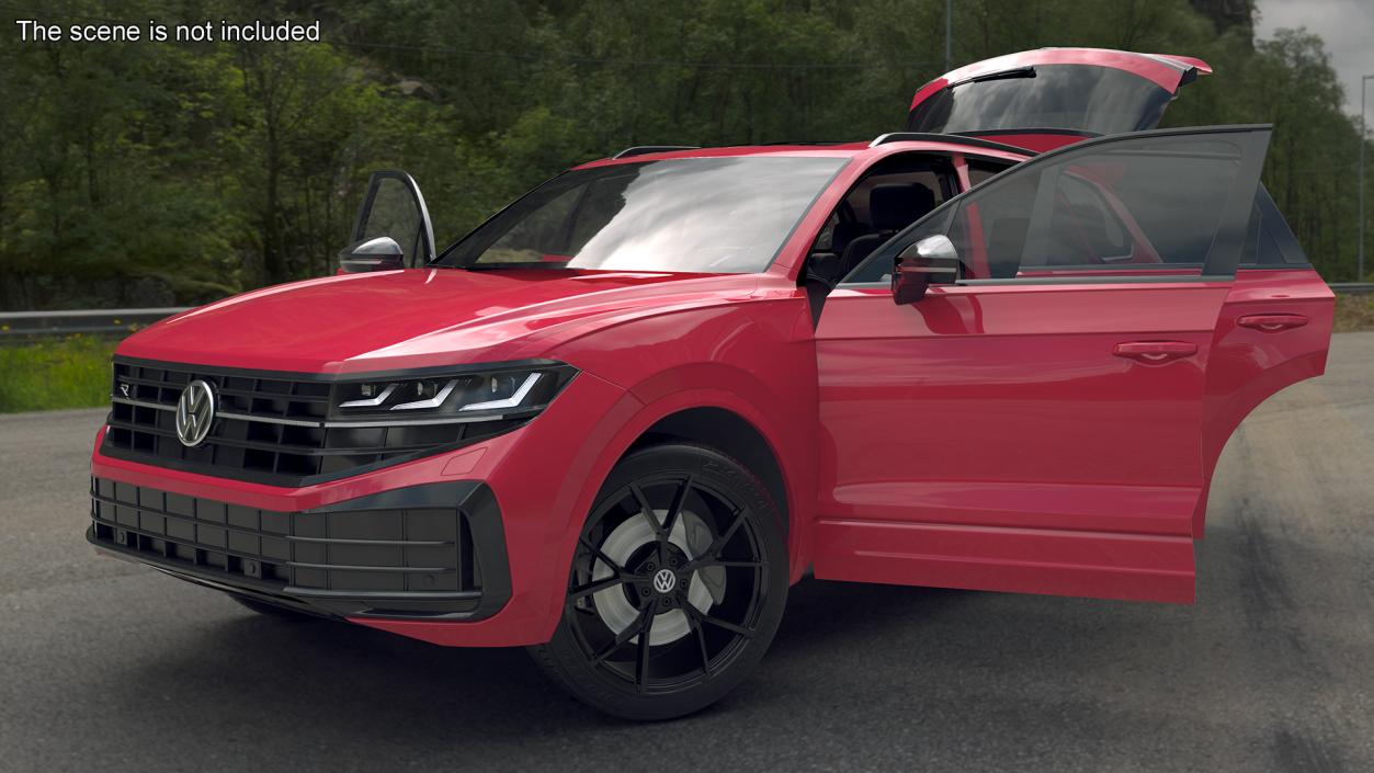 Volkswagen Touareg 2024 Red Rigged 3D model