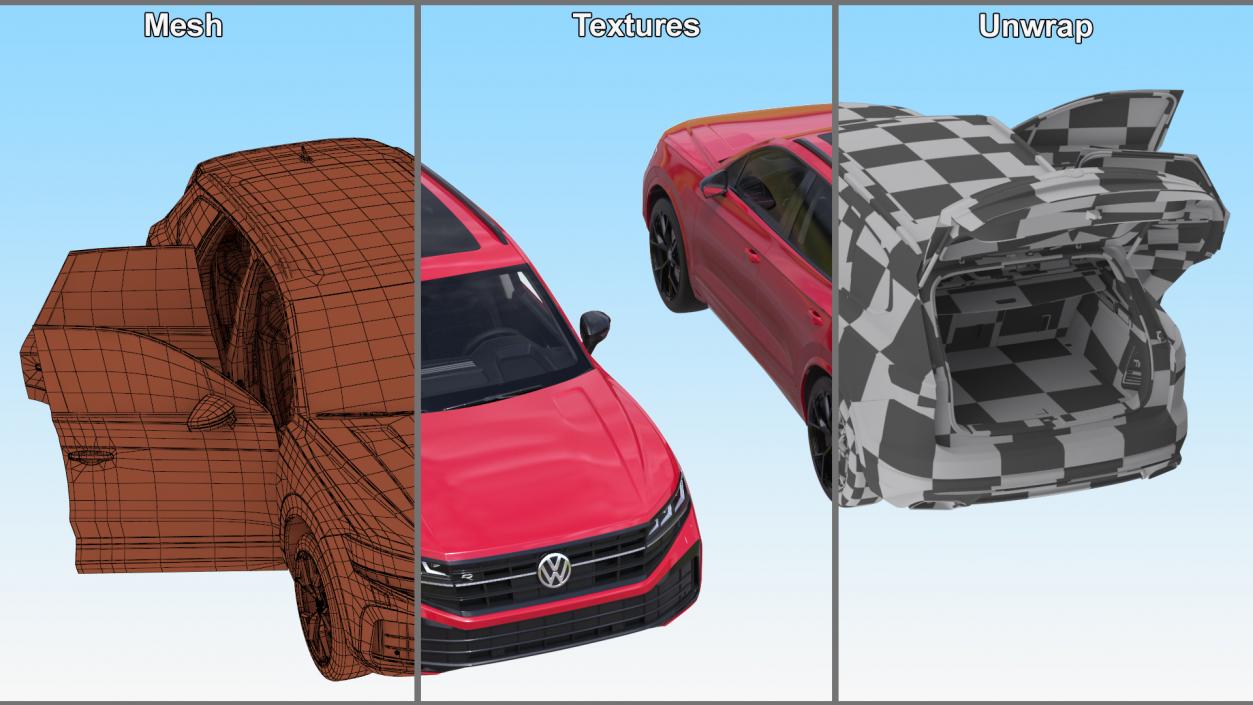 Volkswagen Touareg 2024 Red Rigged 3D model