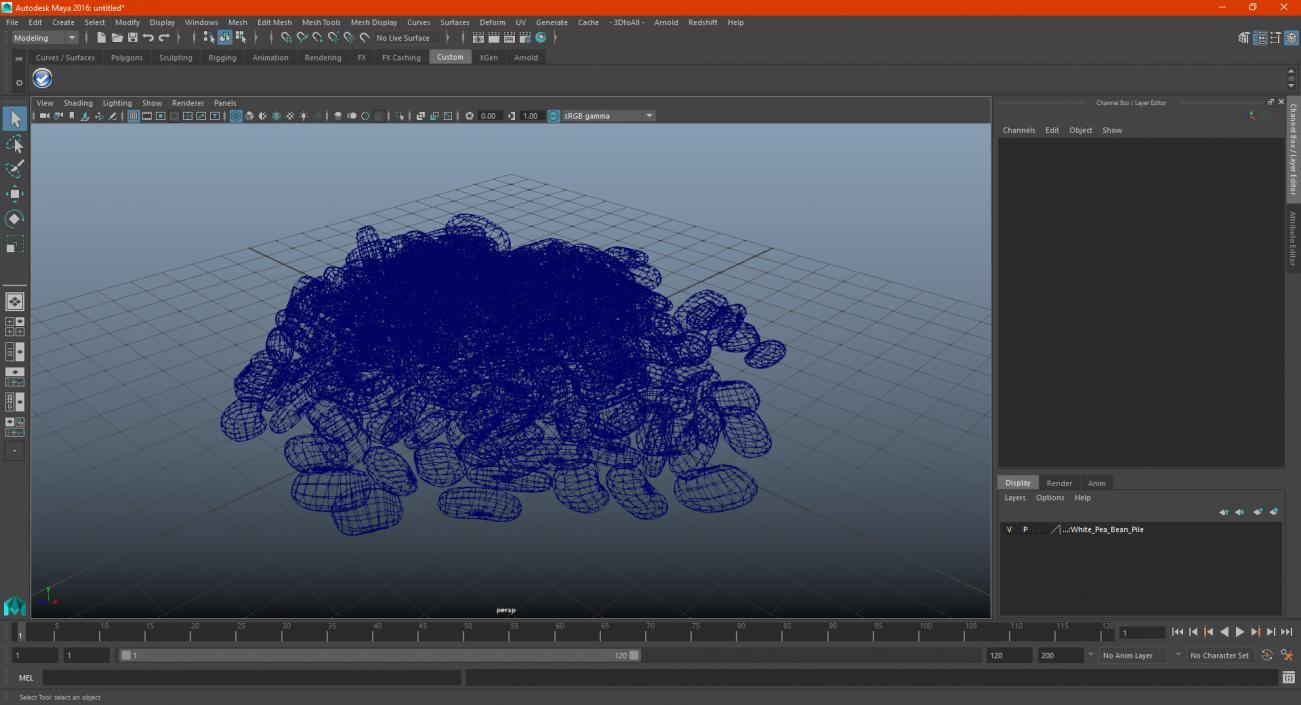 White Pea Bean Pile 3D model