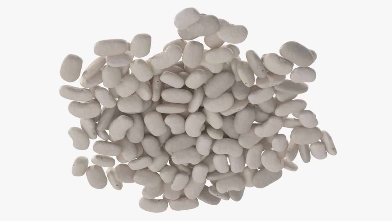 White Pea Bean Pile 3D model