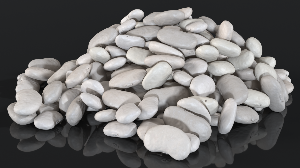 White Pea Bean Pile 3D model