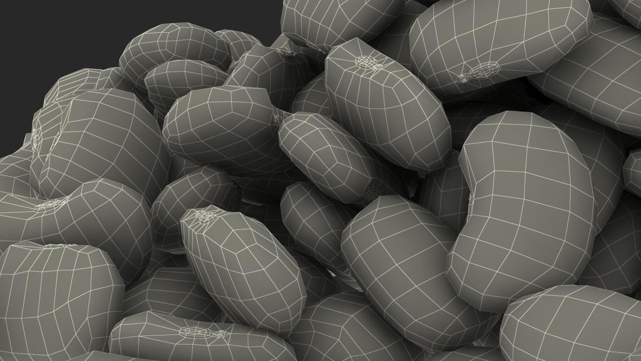 White Pea Bean Pile 3D model