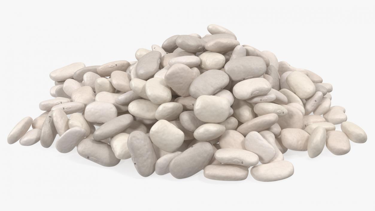 White Pea Bean Pile 3D model