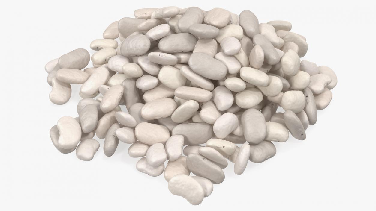 White Pea Bean Pile 3D model