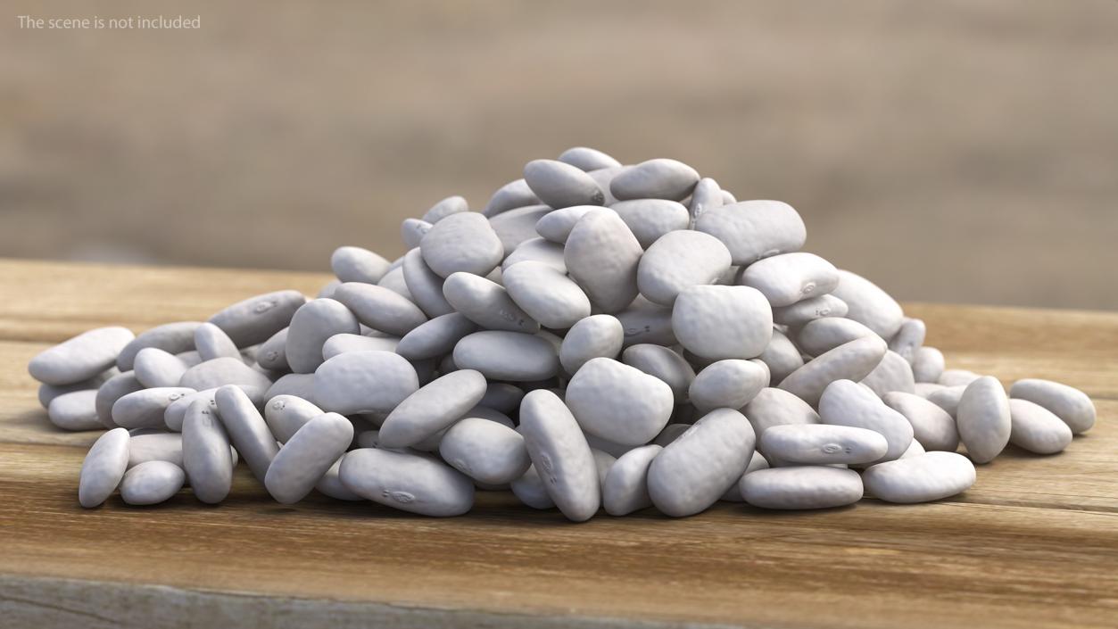 White Pea Bean Pile 3D model