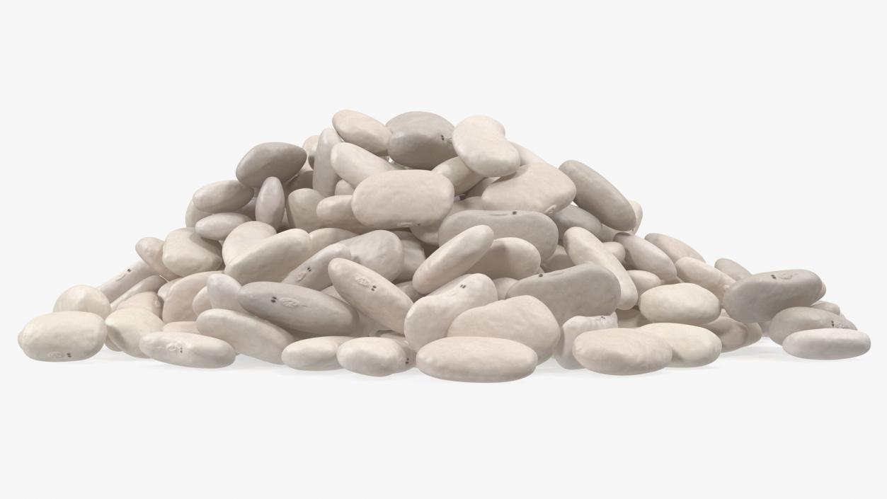 White Pea Bean Pile 3D model