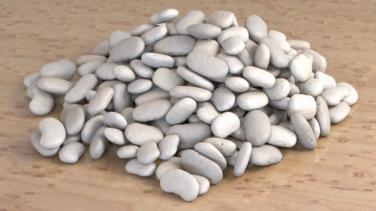 White Pea Bean Pile 3D model