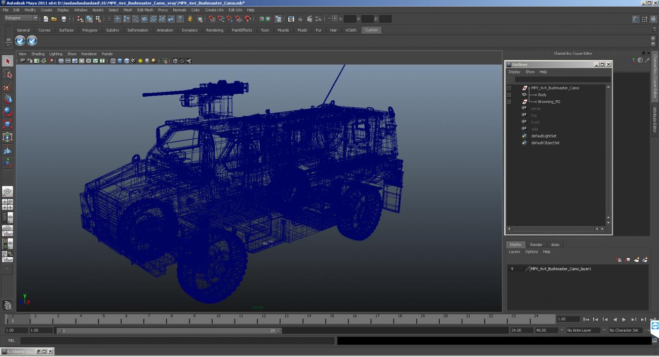 3D MPV 4x4 Bushmaster Camo model