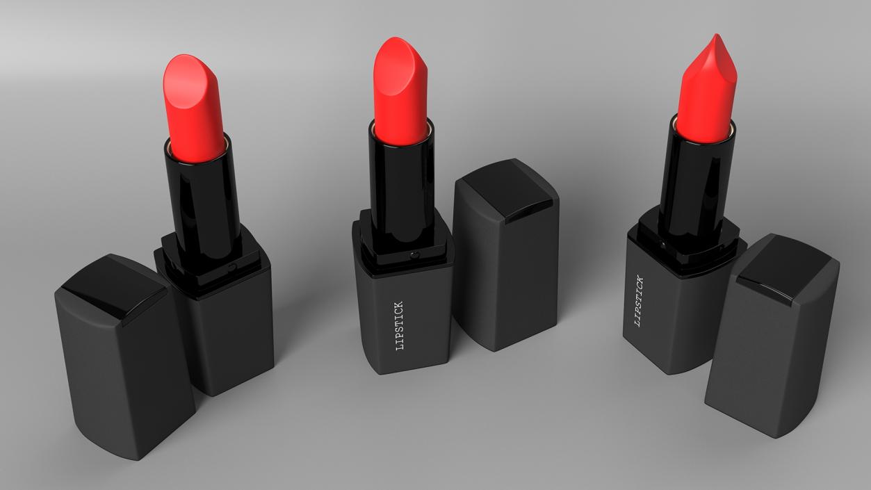 Square Lipstick Red 3D model