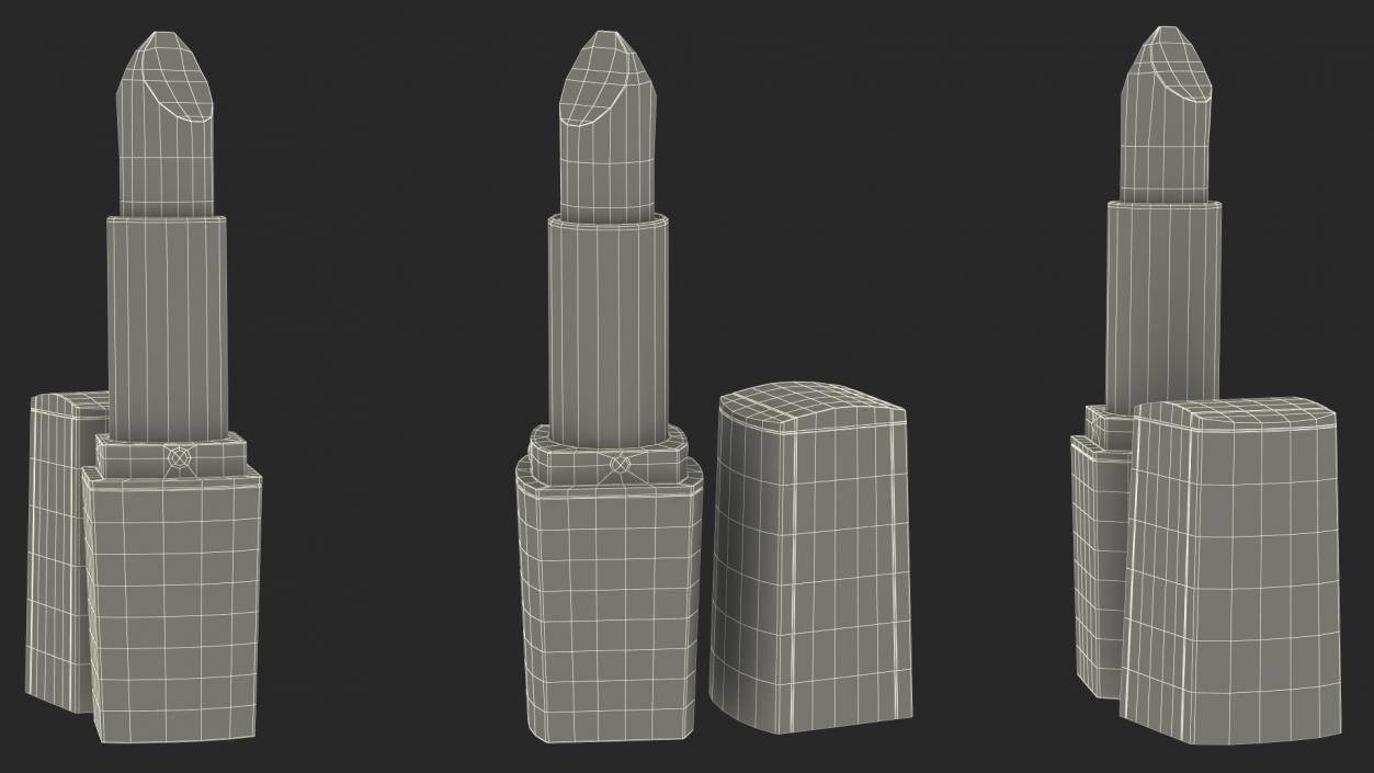 Square Lipstick Red 3D model