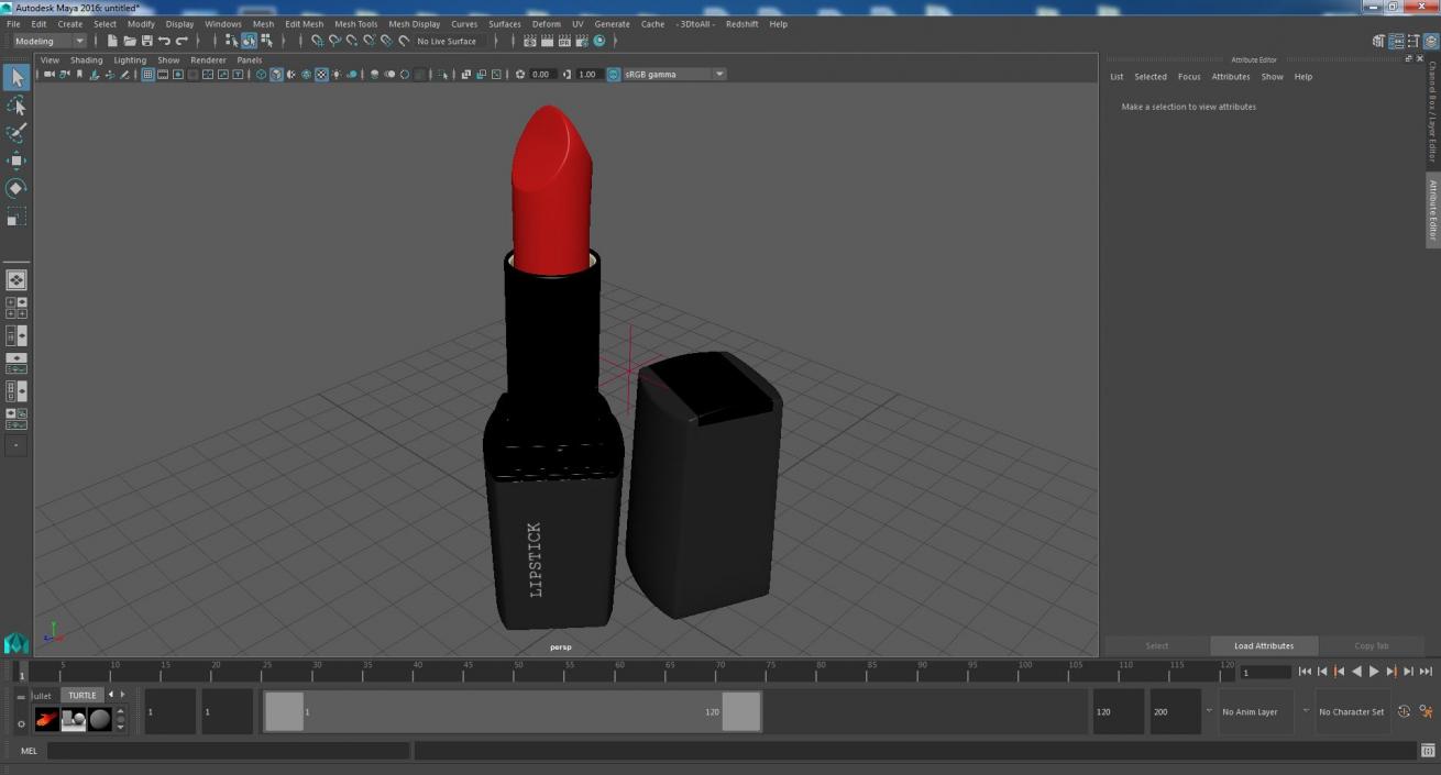 Square Lipstick Red 3D model