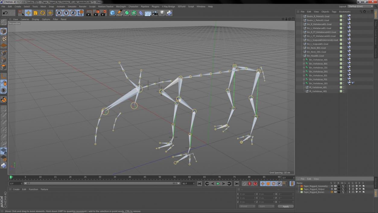 3D Tapir Rigged for Cinema 4D