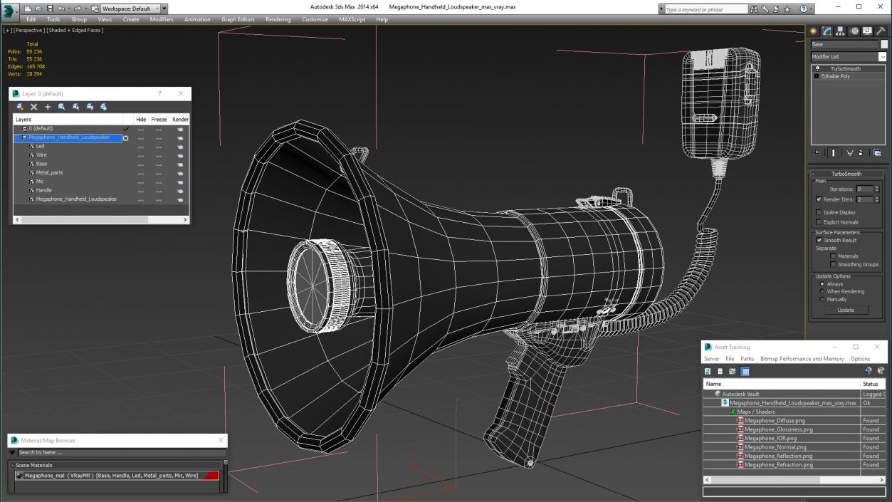 3D model Megaphone Handheld Loudspeaker