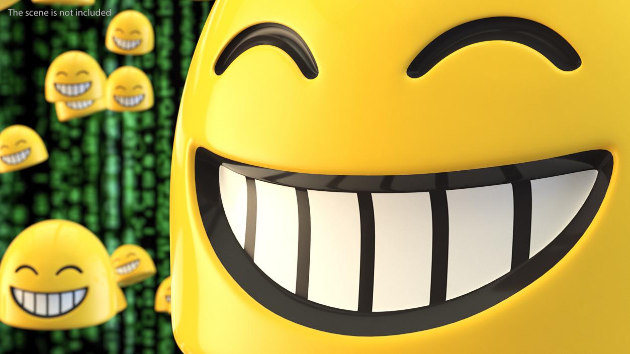 Beaming Face with Smiling Eyes Android Emoji 3D model