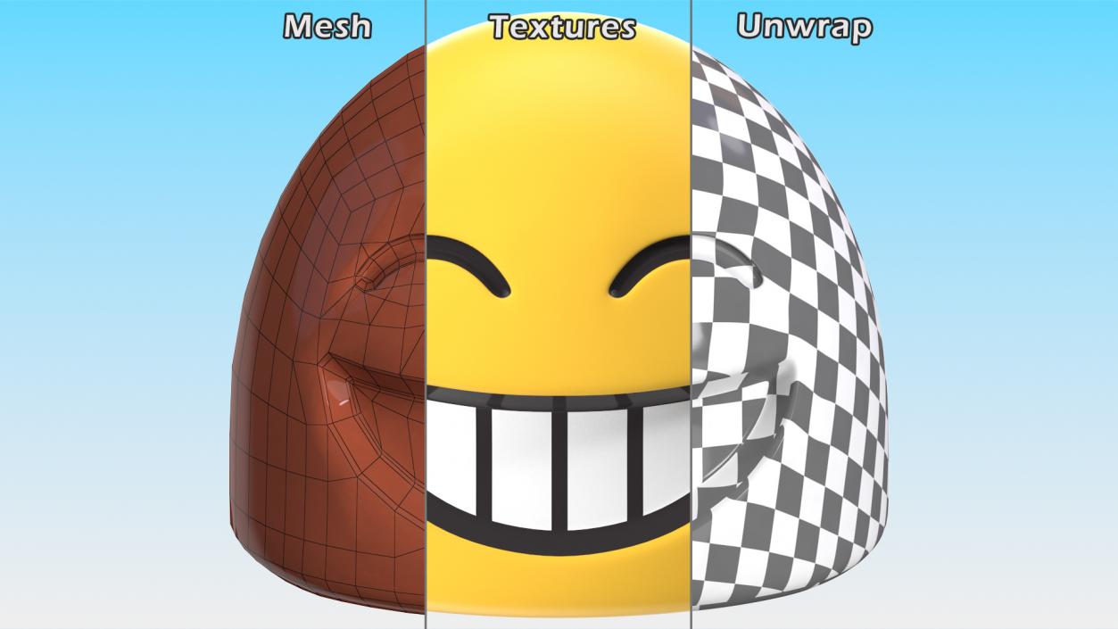 Beaming Face with Smiling Eyes Android Emoji 3D model