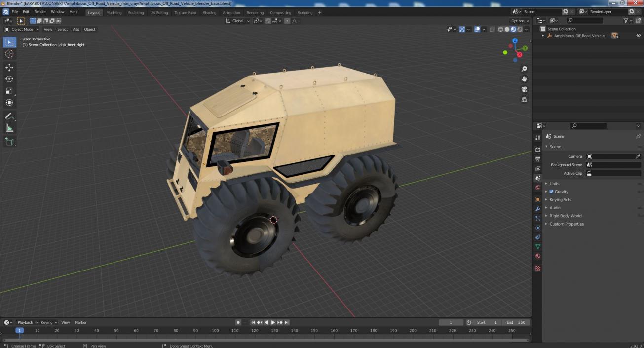 Amphibious Off Road Vehicle 3D