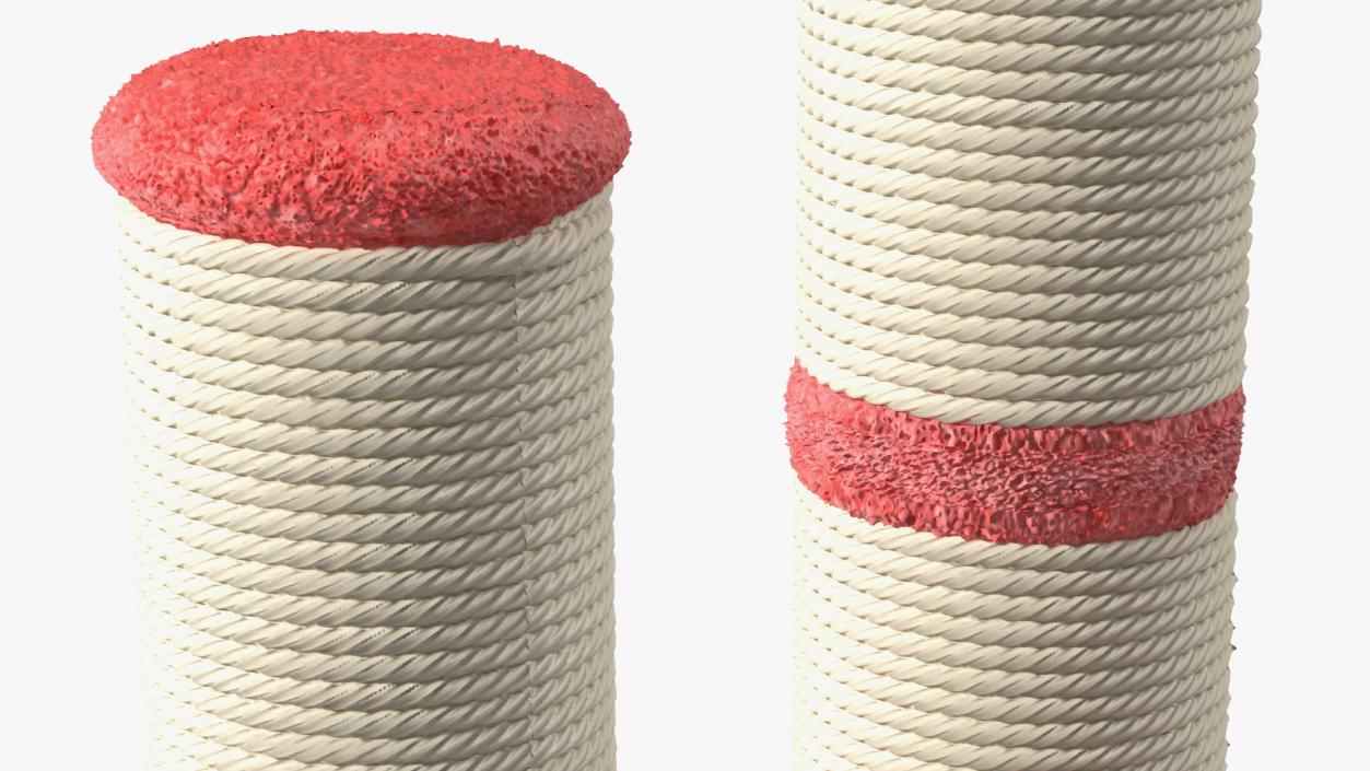 Sisal Rope Cat Scratching Post with Ball Red 3D model