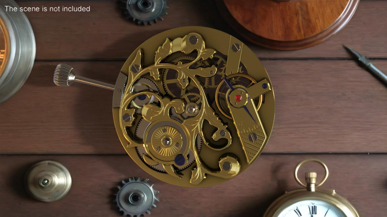 3D Antique Pocket Watch Movement New model