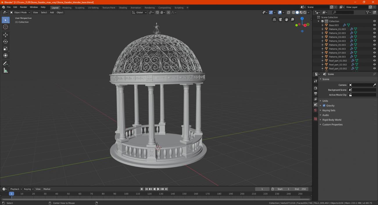 Stone Gazebo 3D