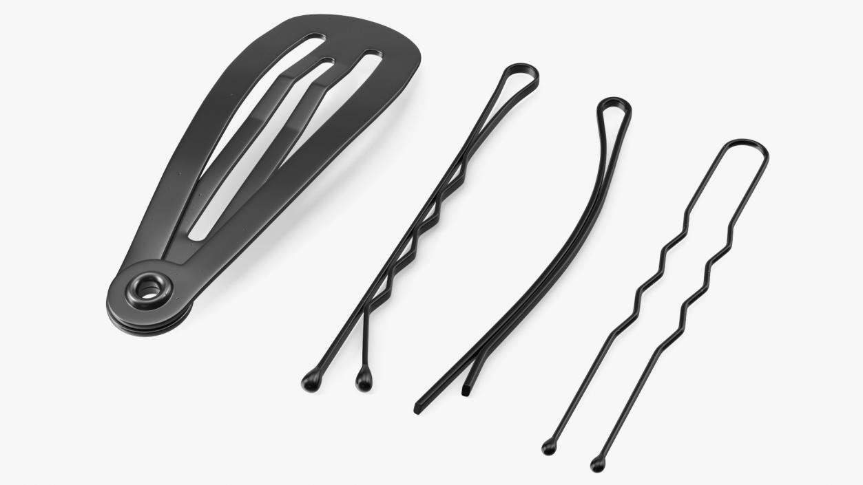 Hairpin Set Black 3D