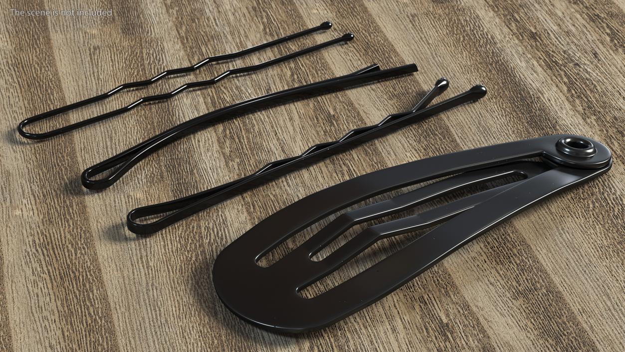 Hairpin Set Black 3D