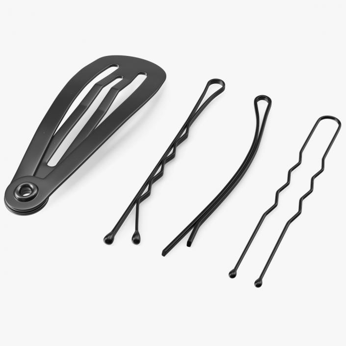 Hairpin Set Black 3D