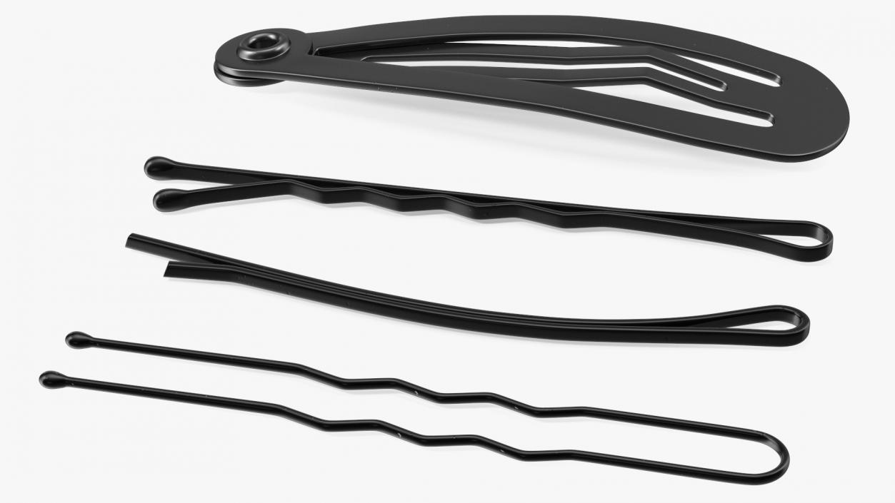 Hairpin Set Black 3D